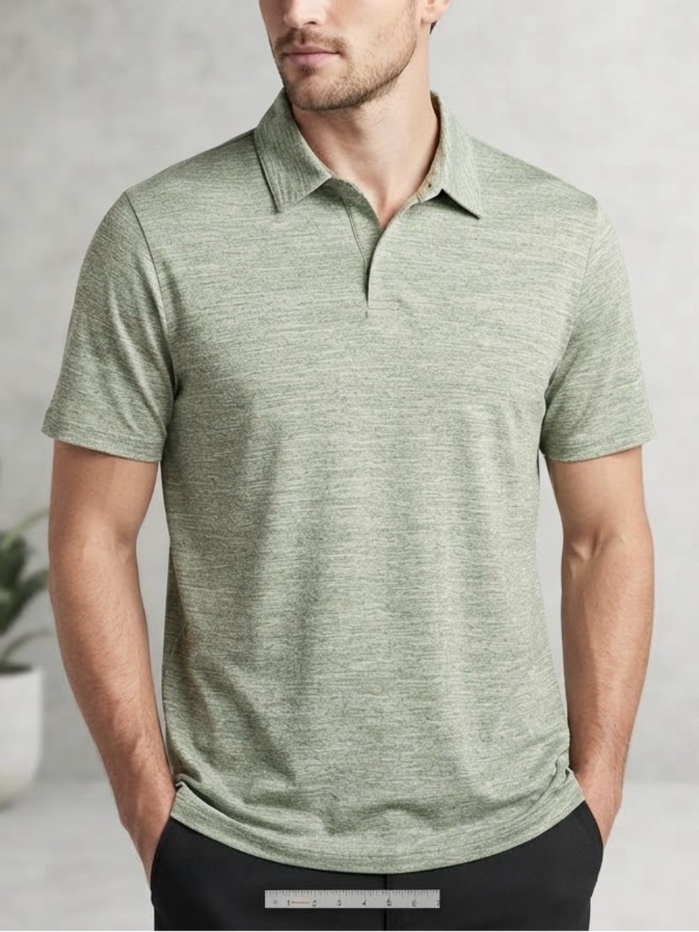NWT Robert Barakett Green Heathered Short Sleeve Polo Shirt Men's Size XL